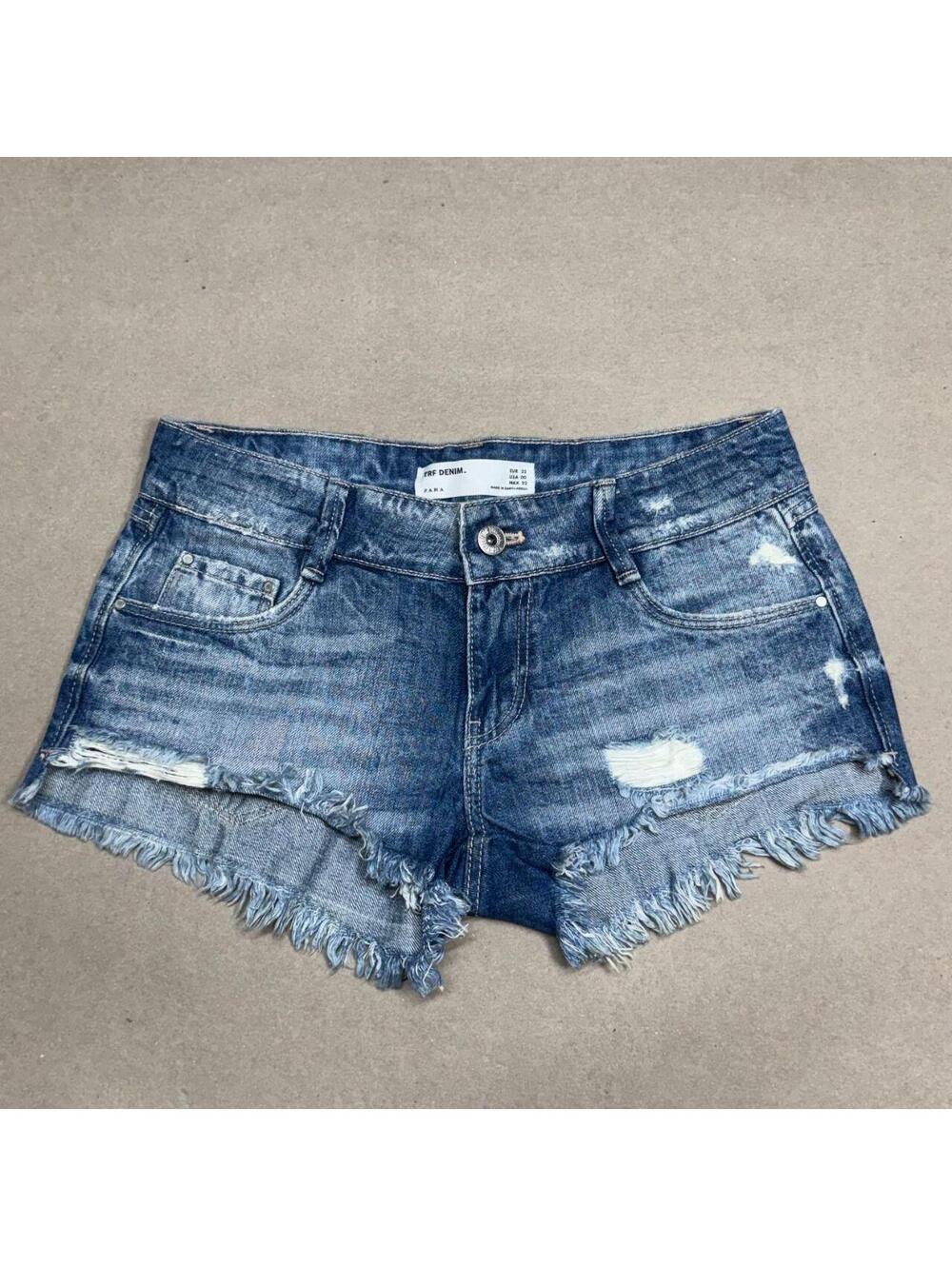 Vintage Y2K Low Rise Denim Micro Shorts Faded